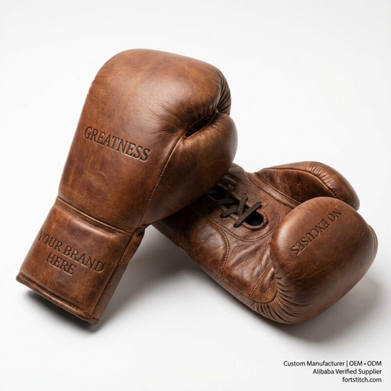 brown boxing gloves
