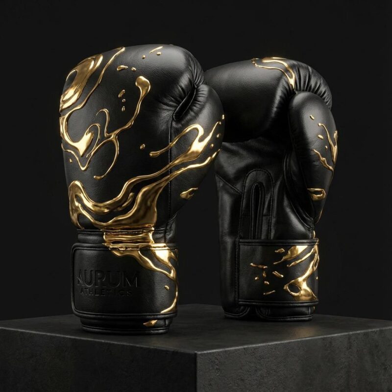 black,golden boxing gloves