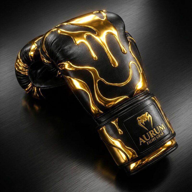 black golden boxing gloves