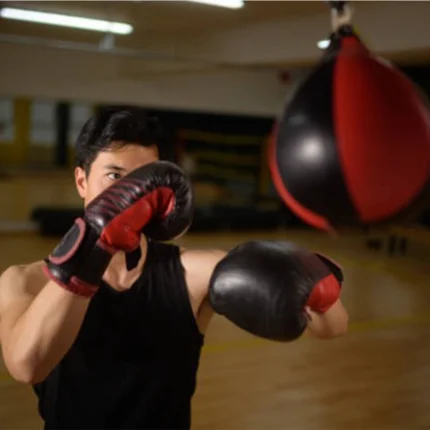 boxer punchig on the bag